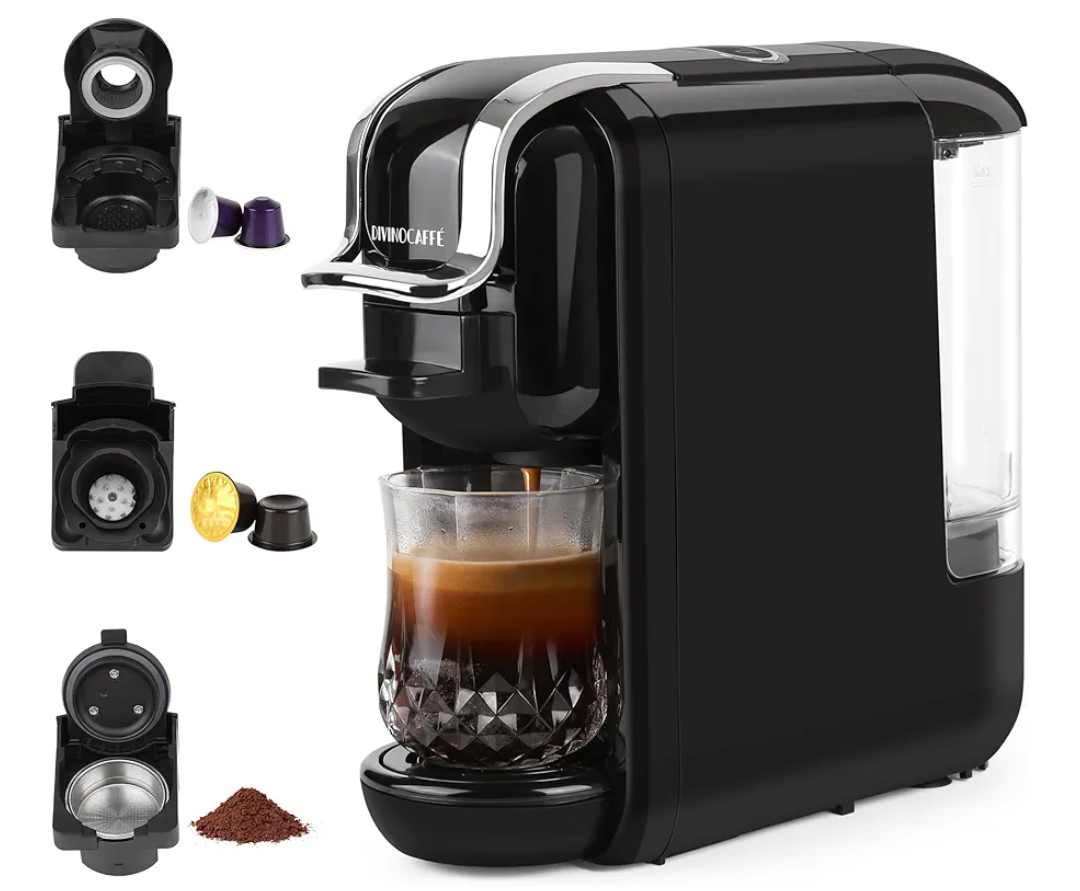 Espresso Maker for Nespresso Capsule, Lavazza Blue Capsule & Coffee Powder, 19 Bar Pump Pressure Makes Authentic Espresso Coffee, Mini Espresso Coffee Machines with Removable Water Tank.
200+ bought in past month