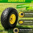15x6.00-6 Tubeless Lawn Mower Tires, 2 Pack 15x6.00-6 Replacement Lawnmower Tires with Oil Filling Nozzle and Thickened Rim, Compatible with Most Riding Mowers and Lawn Tractors
