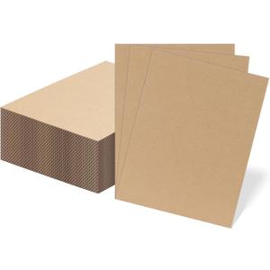 RLAVBL 50 Pack 8.5x11 Corrugated Cardboard Sheets, Flat Cardboard Inserts for Shipping, Mailing, Packing, DIY Crafts