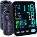 YONLO Blood Pressure Monitor, Automatic Upper Arm Blood Pressure Monitors for Home Use, 2 Blood Pressure Machine Cuff(9-17in & 13-21in) with Large LED Backlit Display, 3x199 Reading Memory Users Black