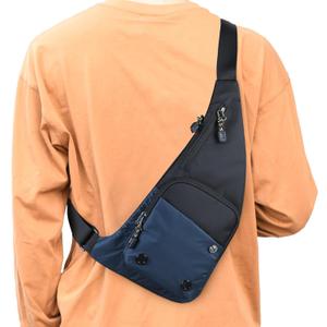 Peicees Waterproof Sling Bag Crossbody Bag For Men Slim Chest Backpack Man Purse Small Shoulder Bag For Travel Hiking (Blue)