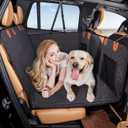 YJGF Back Seat Extender,Dog Seat Cover for Back Seat,Hard Bottom Car Seat Cover for Dogs,Dog Hammock for Car,Back Seat Pet Cover for Dogs(Black) (For Car/SUV/Small Truck)