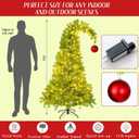 Seenelling 7.5 FT Christmas Tree with Stand LED Lights Red Ball Whimsical Tree Deluxe Set Lime Green Plastic Red Ball Fantastical Artificial Lighted Christmas Xmas New Year Holiday Party Decor Favor