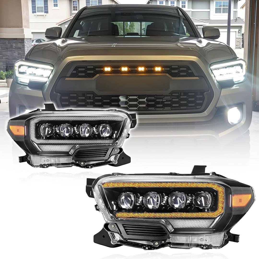 Headlights Assembly Fit for 3rd Gen Tacoma 2016-2023 (N300)
Dual DRL, Sequential Dynamic Turn Signal LED Headlamp, Start-Up Animation, Fits All Headlight Module Systems, L+R