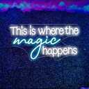 Voncitedn Large This Is Where The Magic Happens Neon Signs, Dimmable Neon Light Signs with ON/OFF Switch, LED Neon Light Sign for Living Room Home Gym Decor, Wedding Birthday Party Neon Sign, 25x13 Inch