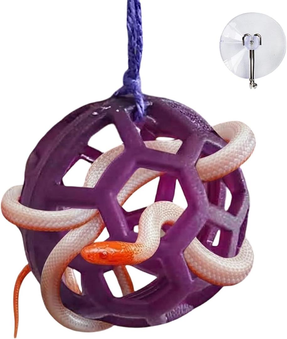 Slim Snake Ball Python Accessories Reptile Climbing Enrichment Toys Ball Jungle Gym for Small Python Playground Climbing Snake Exploring&Climbing Accessories (Purple)