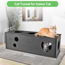 Cat Tunnel for Indoor Cats, DIY Transformable Cat Hideaway Cave, Felt Kitten Play Tubes and Tunnels, Felt Peekaboo Cat Toy with Interactive Peek Holes (Grey, Straight Tunnel)