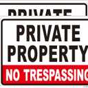 Large (2 Pack) Private Property No Trespassing Sign-14"x10".04" Metal Heavy Duty Reflective Aluminum-UV Ink Printing-Durable-Weatherproof-Easy to Mount (red-01)