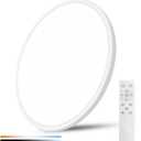 20 Inch Large LED Flush Mount Ceiling Light with Remote, 40W,4350LM, Dimmable,3000K-6000K Selectable,White Round Flat Panel Low Profile Ceiling Light Fitures for Hallway, Kitchen, Bedroom, bathroom