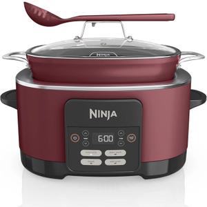 Ninja MC1000 Foodi Possible  Cooker 8.5 Quart Multi-Cooker, with 4-in-1 Slow Cooker, Dutch Oven & More, Glass Lid & Integrated Spoon, Nonstick, Oven Safe Pot to 500F,Cherry Tarte 