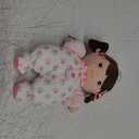 Baby Starters Plush Baby Doll with Rattle, Brunette Olivia, Pink, 9 inch