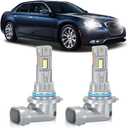 SMUCGUD Fit For Chrysler 200 300 2011 2012 2013 2014 2015 High Low Beam Light Bulbs, 1:1 Real Size, 6000K Cool White Lights, 20000LM 800% Brightnes, Plug n Play, Pack of 2