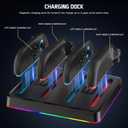 Charging Dock Station for Nintendo Switch 2 Joycon Controller, FANPL Charger Stand for 4 Joy-Con 2 with Charging RGB Indicator and Type C Charging Cable - Flat Version