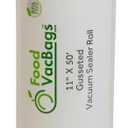 FoodVacBags Expandable Vacuum Sealer Bags 11-inches by 50-feet Heat Seal Rolls Commercial Grade for Large Roasts, Casseroles, Game Compatible with Foodsaver (1 Roll)