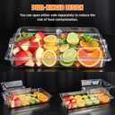 Kerty 4 Pack Polycarbonate Hinged Dome Covers, 21" x 13" x 2.56" Full Size Rectangle Dome Cover for Tray, Clear Chafing Dish Cover for Buffet, Restaurant, Catering, Parties