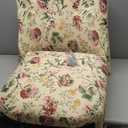 Container Furniture Direct Thia Armless Accent Chair for Living Room, Elegant Seat with Nailhead Trim, Gold Metal Legs and Comfortable Curved Back, 28" D x 25" W x 29.5" H, 03 Floral Print