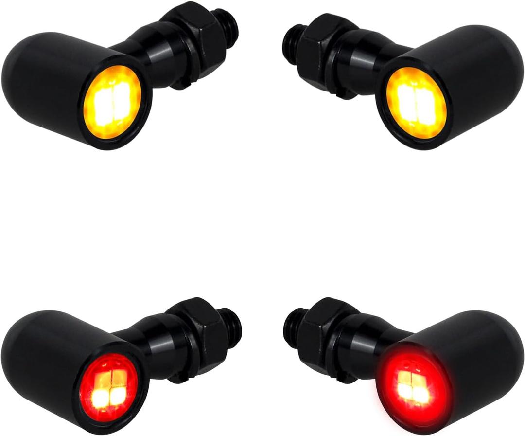 NTHREEAUTO Motorcycle Turn Signals, Universal Front Rear LED Turn Signal Light Mini Blinkers Brake Tail Lights Compatible with Harley Honda Suzuki Triumph Yamaha - 4 PCS