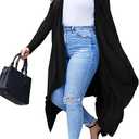 IN'VOLAND Women's Plus Size Cardigan Long Sleeve Open Front Drape Cardigans Lightweight Long Duster, Size 1XL