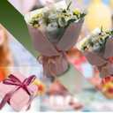 Gongzitem Matte Solid Color Flower Wrapping Paper with Watermark Texture 3D Touch,Pink Color Handcrafted Gift Flower Wrap Paper, 17 in x 18 Ft Roll with Packing Set for Birthday, Holiday, Wedding & More (GZ-23)