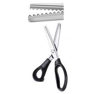 1 Pcs Pinking Shears Scissors for Fabric Cutting 7 mm Scalloped Scissors 5 mm Zig Zag Cut Sewing 9.2" Professional Handheld Serrated Jagged Dressmaking Supply for Leather Craft Paper