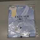 Ekouaer Silk Pajamas for Women Satin Pajama Sets Button Down Lounge Sets Silky Pajama Long Pants Sleepwear with Pockets (Blue, XXL)