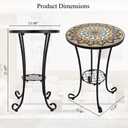 Mosaic Outdoor Side Table Small Round Patio Table Plant Stand
21" Accent End Table with 14" Ceramic Tile Top for Small Spaces Porch Pool Garden Decor Indoor Living Room Bedroom Balcony
