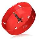 Hole Saw 6 (152mm) for Wood, HSS Bi-Metal Hole Cutter with Pilot Drill Bit for Plywood, Cornhole, Ceiling and Drywall (Red)