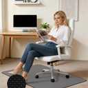 Blvornl Corduroy Office Chair Mat for Hardwood Floor and Low Pile Carpet, 35.4" x 47.3" Non-Slip Desk Rolling Chair Mat for Hard Floors, Heavy Duty Carpeted Floor Protector Rug for Home, Dark Grey