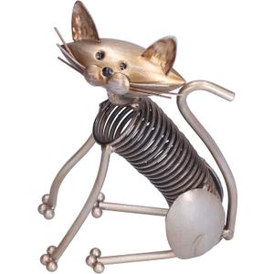 Metal Cat Sculpture Handmade Wrought Iron Home Decor Gifts for Living Room Study Room Entrance