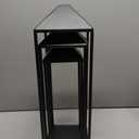 Perfnique Decorative Lanterns for Indoor & Outdoor, Set of 3 Black Metal Lanterns (22" & 19" & 17") with LED Timer Flameless Candles, Farmhouse Modern Decor for Front Porch, Patio, Garden, Mantle
