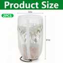 2 Pcs Rounded Top Plant Shade Cover, 47"x32" Garden Shading Sun Protection Plant Covers, White Light Refraction Fruit Tree Sunshade Cloth with Zipper Drawstring for Protect Plants from Direct Sunlight