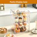 Pastry Display Case4-Tier Adjustable Clear Bread Storage with Magnetic DoorBread Box for Kitchen Countertop15.7x11.8x9.8xinch (4 Tier-1 Pack)