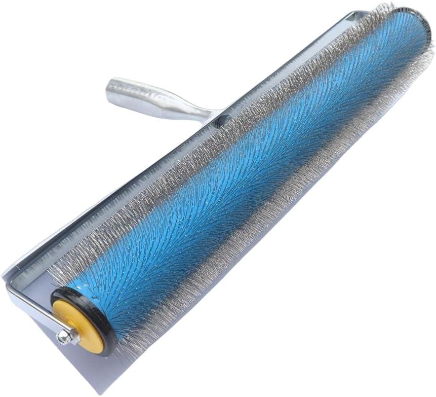 Spiked Screeding Compound Roller 20"x 1" Remove Bubble Smooth Level Surface Flooring Epoxy Self Levelling Stainless Steel Spiked Compound Screed Floor Roller
