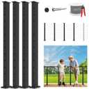 12-16FT Black Modular Cable Railing Post Kits 42 Inch 4 Level Post Kit, Cable Railing System for Deck Including 4 Railing Posts, 197FT Sufficient Length Cable, 24 Swage Terminal (No Handrail)