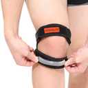 CONVELIFE Dual Patella Knee Strap (Black, 1 Count (Pack of 1))