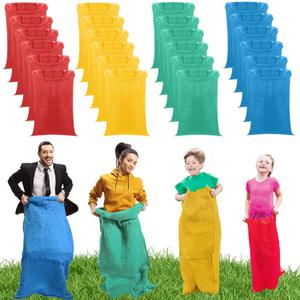 Pack of 24 Potato Sack Race Bags - Outdoor Games Sack Race Bags for Adults Bean Bag Toss Game, 3 Legged Relay Race, Egg Spoon Game, Carnival Outdoor Lawn Game for Halloween, Christmas, Birthday Party (Multicolor)
