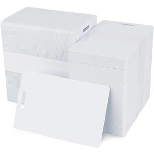 Pack of 500 White CR80 PVC Cards with Slot Punch on Short Side | 30 mil by easyIDea