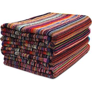 BolBom*S Bath Towel Set 4 Pack,30 x 60 Inches Large 100% Cotton Stripe Bath Towel Soft,Absorbent and Quick Dry Towels for Bathroom, Pool, Beach, Swim and Yoga, Bathroom Towels for Daily Use