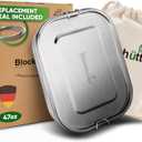 Blockhtte Stainless Steel Lunch Box for Adults I 47oz I Bento Box 3 Compartments with free Sealing, Leak-Proof Container, Metal Lunchbox for Travel, Work, Eco-Friendly Meal Storage Solution