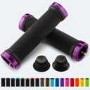 JETCAT Bike Grips, Bike Handlebar Grips, Mountain Bike Grips Handlebar, MTB Grips, Bicycle Grips BMX Grips, Bicycle Handlebar Grips Handles for Adults. Ebike, MTB, Scooter, Lock on, Black/Purple