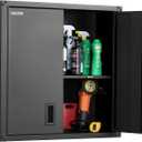 VEVOR Metal Wall Cabinet, 30W x 12.2D x 30H Inch, Steel Floating Hanging Storage Cabinet with Locking Doors and Adjustable Shelf for Garage, Basement, Kitchen, Warehouse Assembly Required, Black