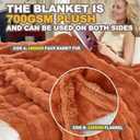 Faux Fur Caramel Orange Throw Blanket for Couch - Super Soft Heavy Flufyy Thick Bubble Throw Blankets for Bed Bedroom Living Room Farmhouse Sofa Chair Fall Winter Warm, 90x90 Inch