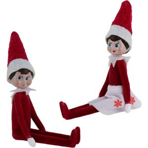 Worlds Smallest World's Smallest Elf on The Shelf Bundle Set of 2 Boy and Girl Light Tone - 4 Inches Tall!
