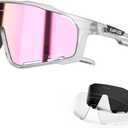 KAPVOE Polarized Cycling Glasses Men Women Mountain Bike Glasses MTB Riding TR90 Sport Sunglasses Running Bicycle K76 (A57)