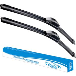 VTOGOI OEM Quality 13''+13'' Windshield Wiper Blades,Premium All-Seasons J-Hook Replacement Wiper Blades (2 Pack)