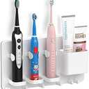 simpletome Adhesive Electric Toothbrush Holder Wall Mounted Razor Hanger Bathroom Organizer Box ABS (White)