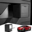 Door Built-in Hidden Storage Box for Tesla Cybertruck 2025 2026 2024, Pop-Up Lid Door Side Organizer with Silicone Pad for Cybertruck Accessories (2 PCS)