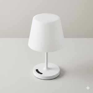 Cordless Touch Table Lamp, 4000mAh Rechargeable Small Desk Lamp with 3 Color Temperatures & Stepless Dimming, Portable LED Bedside Lamp for Bedroom, Living Room, Patio & Camping, White