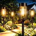 Solar Garden Lights, 2 Pack LED Solar Lights IP65 Outdoor Waterproof, Rugged & Shatterproof for Landscape Lighting Garden Lighting Yard Pathway Walkway Driveway Lawn, 3000K Warm White