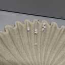 Large Modern Decorative Ruffle Bowl for Home Decor Fruit Bowl Organic Catch All Key Kitchen Entryway Shelf Coffee Table,Artificial Stone Beige